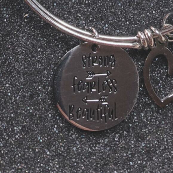 Jvvsci Strong, Fearless, Beautiful Bangle Bracelet - Picture 3 of 6
